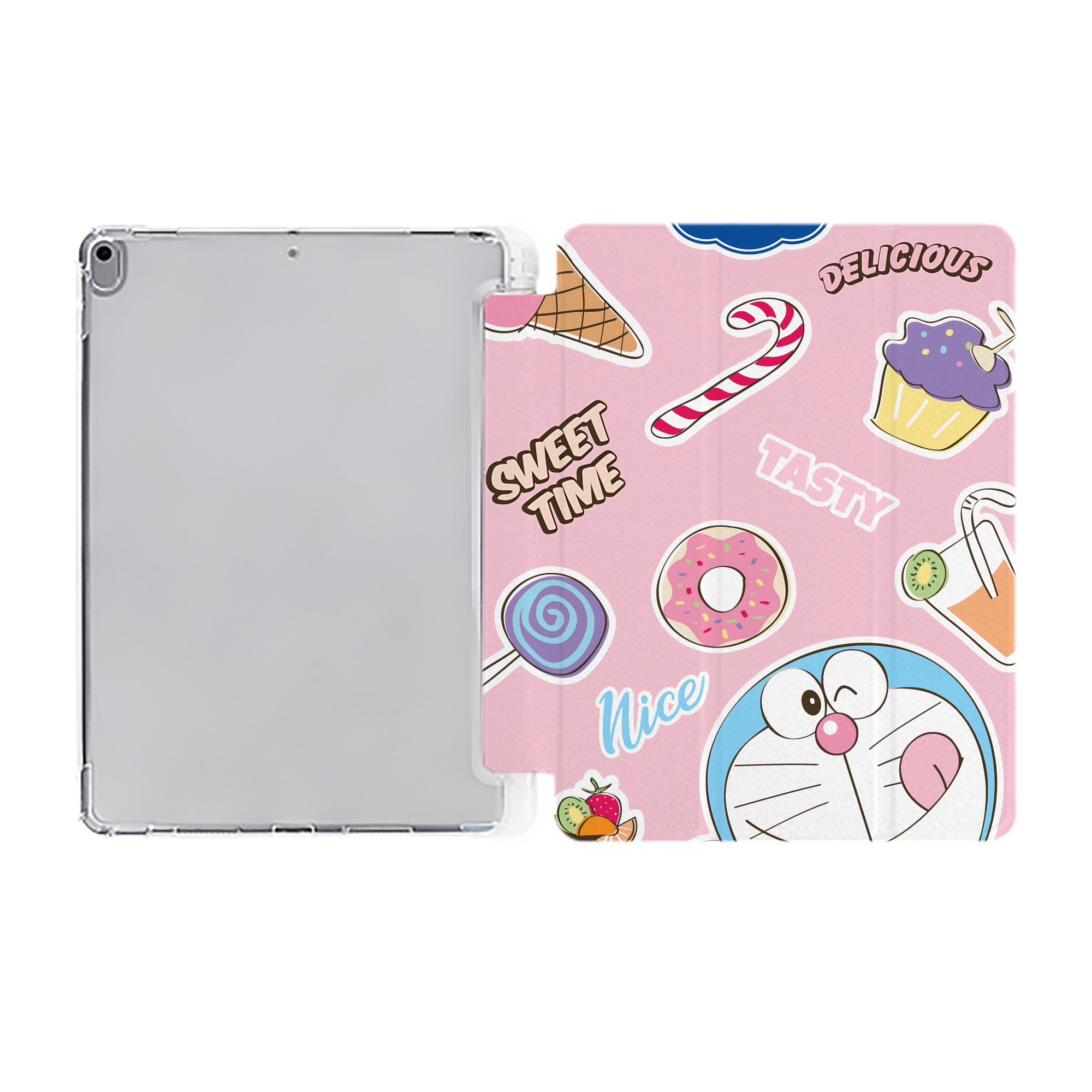 （画像用） ドラえもん Doraemon IPad ケース ペン収納付き 三つ折りスタンド PUレザー×シリコン 対応機種9.5/10.5/10.9インチ